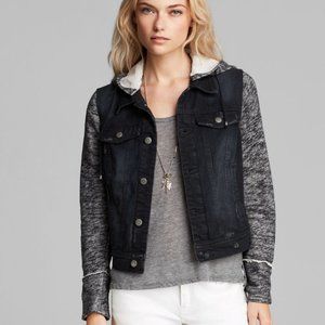 Free People Denim Knit Jacket in Pumice Black